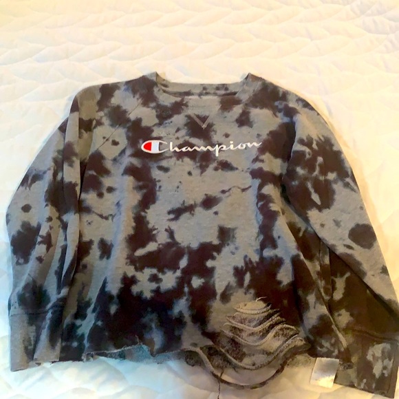 Champion Kids Tie Dye Ripped Sweatshirt 